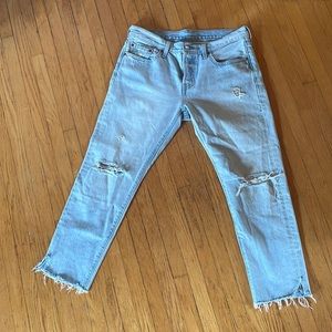 Levi’s 501 jeans, cropped length (26 length) waist 29.